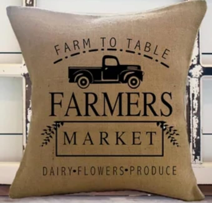 New Farmer's Market Pillow Cover Decorative Pillowcase Cushion Covers for Farmer Bed Couch Sofa Color: Farmer's Market