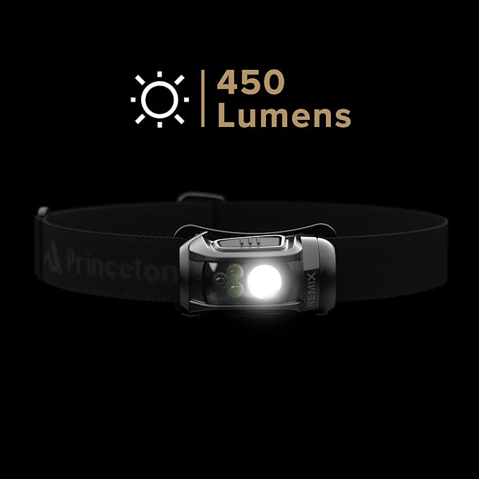 Princeton Tec Remix LED Headlamp (Black, 450 Lumens White and RGB)