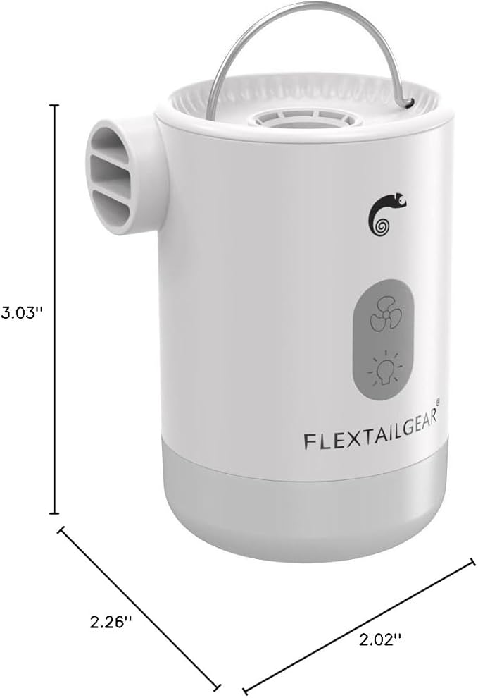 FLEXTAILGEAR 4.5kPa Air Pump for Inflatables, Portable Air Pump with Led Light, 3600 mAh Rechargeable Battery Air Mattress Pump Inflator Pump for Pool Floats Boats Sleeping Pads Inflatable Toys