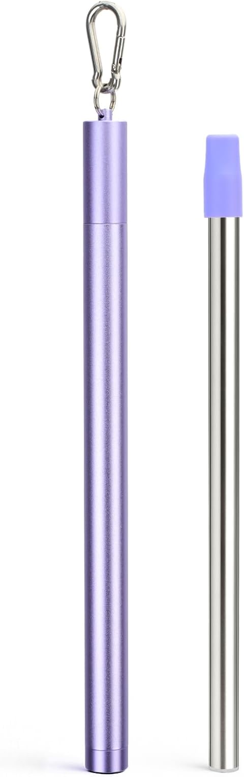 Sursip Water Filter Straw Reusable Stainless Steel Portable Outdoor Emergency Survival Gear for Camping & Hiking Travel Personal Water Purifier Filter Straw(1 Pack)