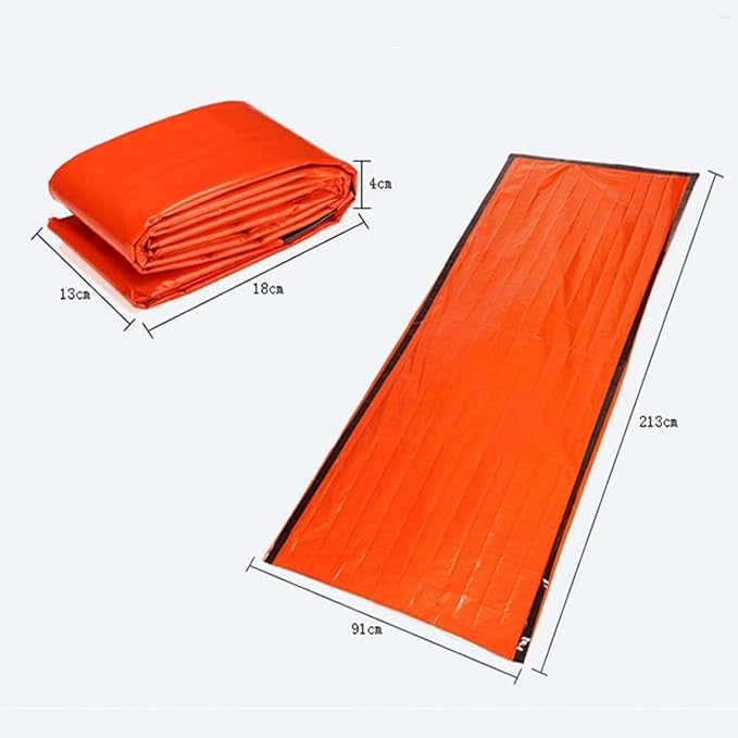 Emergency Sleeping Bag, 84"X36" Waterproof Survival Emergency Sleeping Bags for Survival, Pocket Size Survival Blanket, Thermal Bivy Sack for Outdoor Camping, Hiking