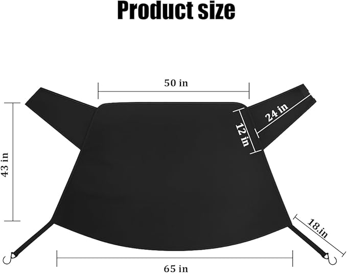 Car Rear Windshield Snow Cover, Oxford Fabric Vehicle Rear Window Snow Ice Protector with Elastic Strap, Automotive Back Window Frost Guard Sunshade, Universal for Most Sedan SUV
