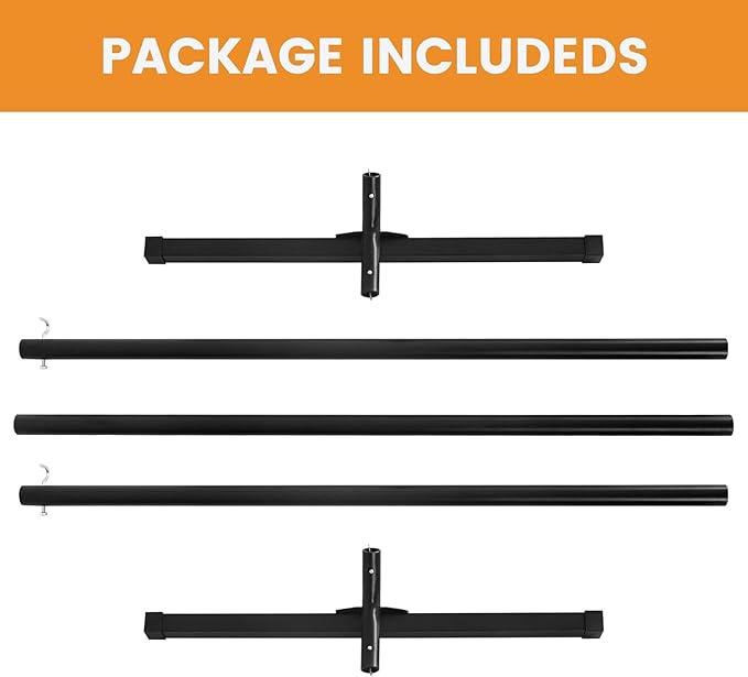 Lazy Daze Hammocks Portable 2 Person Heavy Duty Steel 15 FT Hammock Stand with Hooks and Chains for Outside, Patio, Backyard, 450 Pounds Capacity, Black