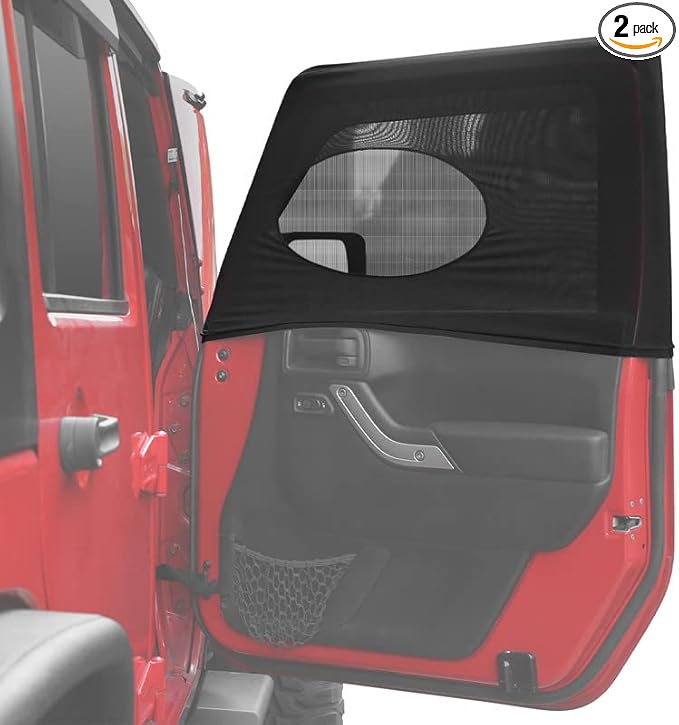 Car Window Screens for Camping, Blackout Shades for Car Side Windows,Jeep Window Covers Fit for Jeep Wrangler, Jeep Cherokee, Compass, Grand Cherokee, Liberty, Renegade, Rubicon, Gladiator JT