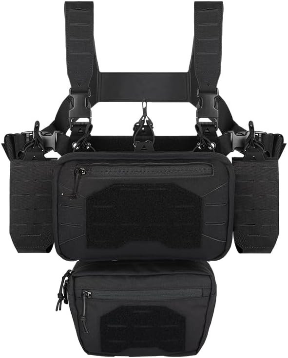 Tactical Chest Mini Rig 1000D Quick Release Multifunctional Tactical Vest Outdoor with Multi-Pockets