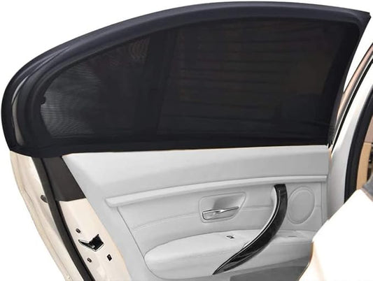 Car Windows Mosquito Net,Car Window Screens for Camping,UV and Car Mosquito Net for Camping |Breathable Mesh Baby Car Window Covers，Sun Glare/UV Rays Double Layer Design(Rear Side 2pcs)