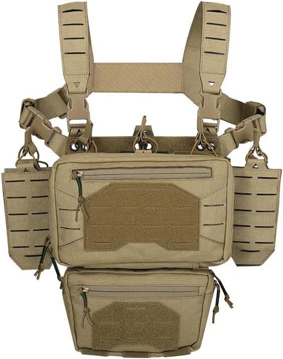 Tactical Chest Mini Rig 1000D Quick Release Multifunctional Tactical Vest Outdoor with Multi-Pockets