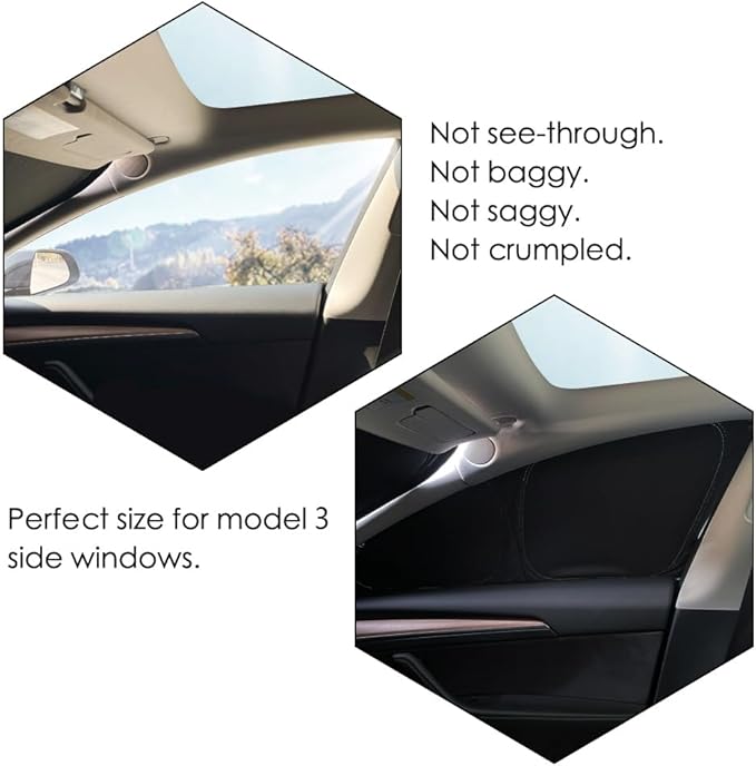 TESBEAUTY 8-Piece Camping Privacy Curtain Especially Designed for Tesla Model 3, Upgraded 5-Layer Thickness Camping Shades, Windshield Cover, Sunshades, Camping Screens UV Blocker Foldable 100% Fit
