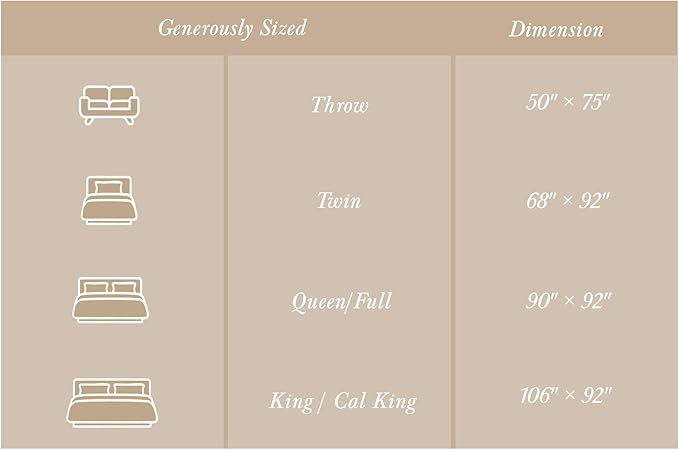 Threadmill Luxury Cotton Blankets for Queen Size Bed | All-Season 100% Cotton Queen Size Blanket | Herringbone Cozy, Soft Breathable Fall Thermal Blanket fits Full Size Bed, 90x92 | Beige