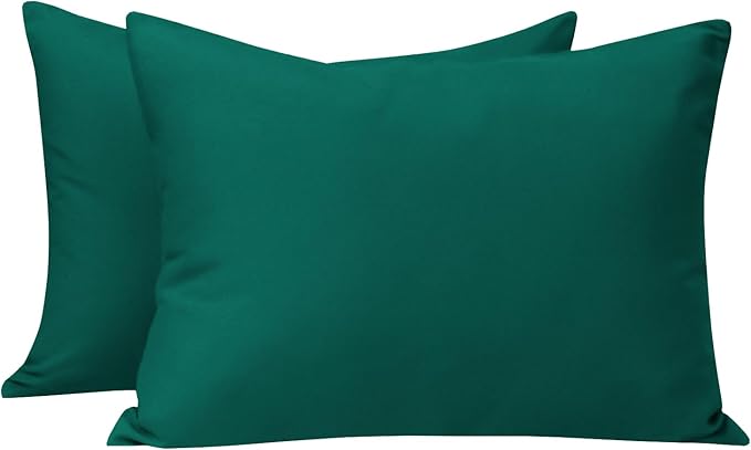 NTBAY Zippered Toddler Pillowcases Set of 2, 100% Brushed Microfiber 13x18 Pillowcases, Super Soft and Cozy Travel Kids Nursery Pillow Cases, 13x18 Inches, Dark Green