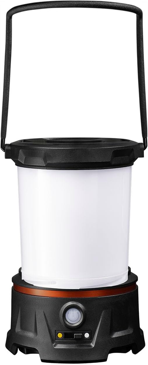 COAST EAL40R 2500 Lumen Rechargeable Emergency Camping Lantern with Red Flashing Mode, Carabiner, Diffuser, Foldeable Handle, Moonglow™ Low Mode, Illuminated Power Button, USB-C Power Bank