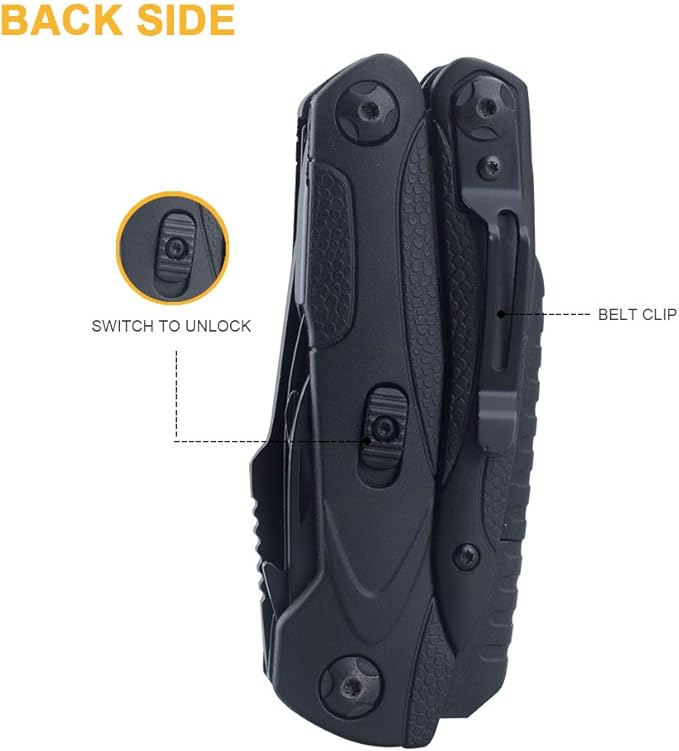 Roxon CM1349 SPARK Multitool Plier, 14-in-1 Multitools Folding Plier, Multipurpose Outdoor Survival Portable Multi Tool Set
