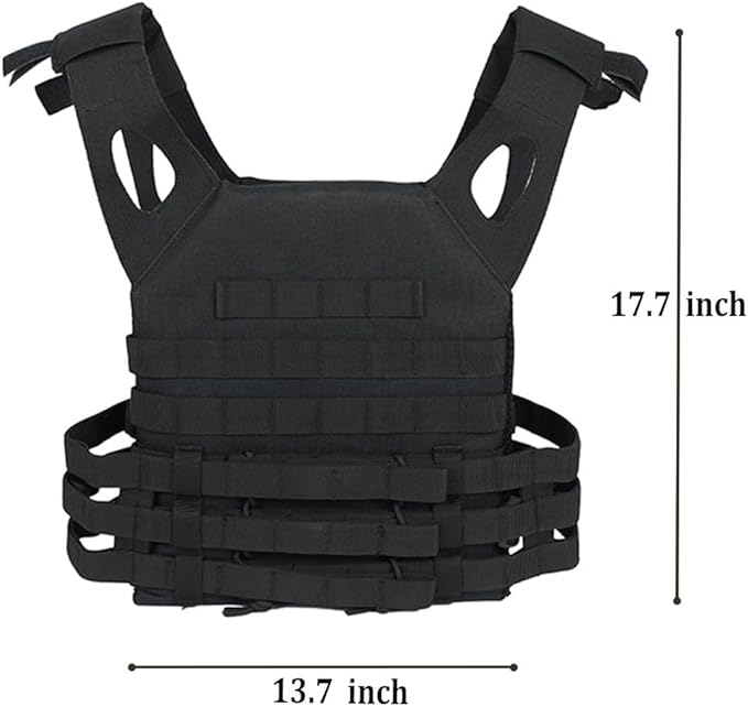 VPZenar Tactical Vest for Men, Airsoft Vest, Black Molle Vest and Cap Protective Equipment, Tactical Airsoft Gear