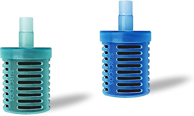 Universal Activated Carbon Water Bottle Filter Replacement-Portable Bottle Filter Suits Any Sports Water Mugs for Camping, Hiking and Trave(Randomly ship one in blue or green)1PCS