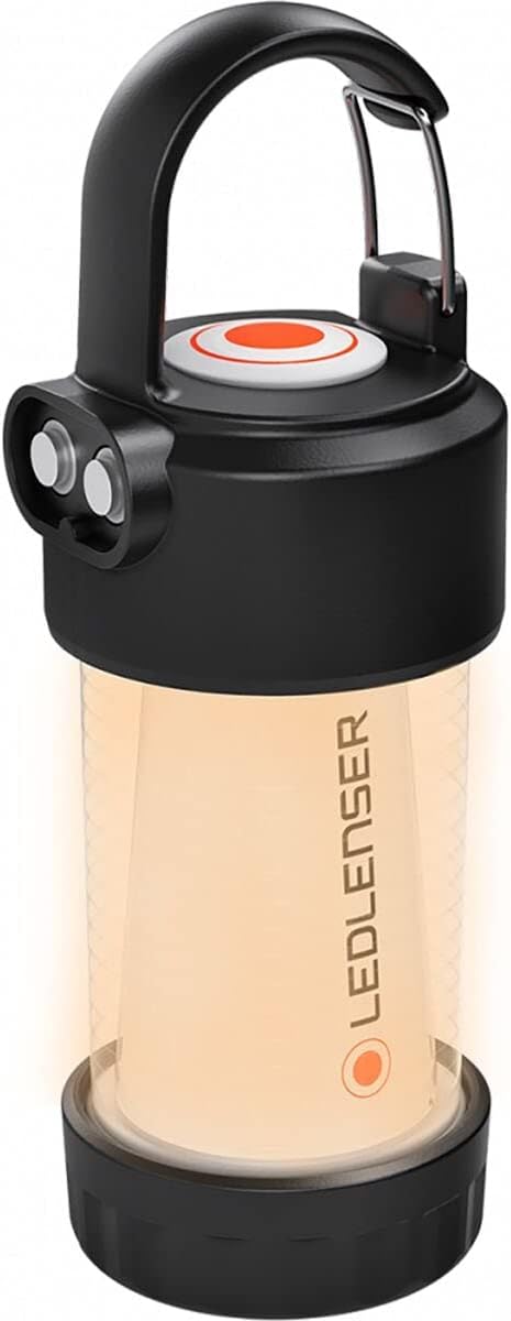 Ledlenser ML4 Warm Light Rechargeable Lantern - Black, 300 Lumens, IP66 Rated - Smart Light Headlamp & Emergency Lantern - Flexible Mount & Camping Gear Attachment
