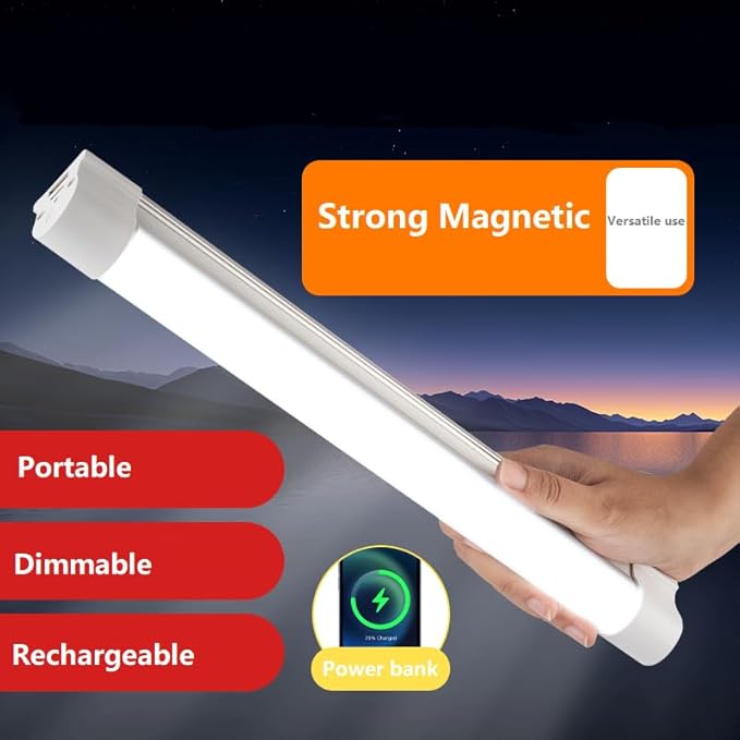 LED Job Site Work Light Portable Rechargeable Light, Super Bright Heavy Duty Jobsite Lighting with Lanyard & Magnetic, Cordless Work Light for Outdoor, Workshop, Garage(LLQ120)