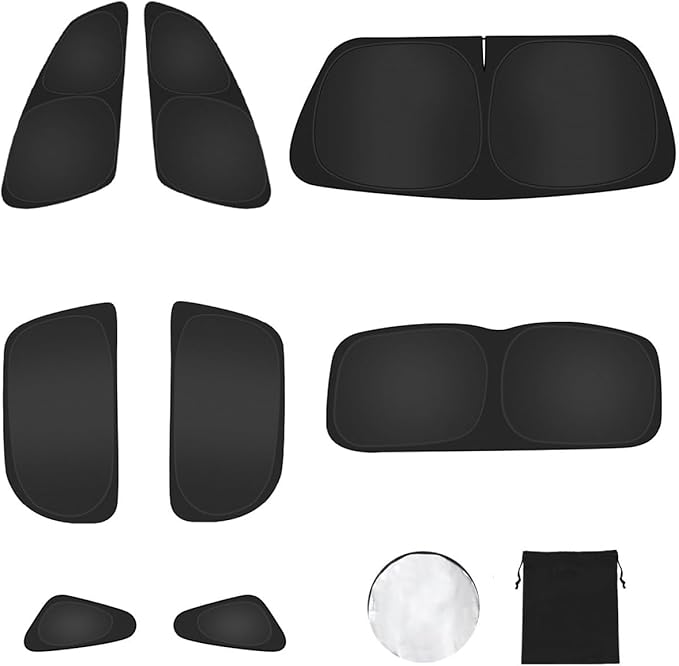 8PCS Window Shade for Ford Escape 2020-2024 2025 Accessories- Full Coverage Front Rear Side Windshield Sun Shade Cover Sun Visor Kit - UV Ray & Privacy Protection for Camping, Napping