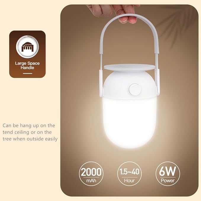LED Lanterns for Power Outages 4Pack, Dimmable Rechargeable Battery Operated Lights, Portable Outdoor Camping Lights for Hiking Emergency Survival (White-4Pack)