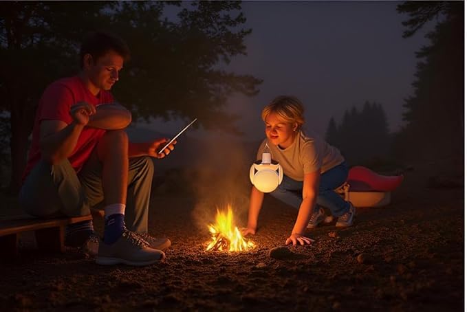 Lightahead Solar & USB Charging Lantern Hanging Foldable Lamp with Bright LED Lights and Remote Control (Set of 2)