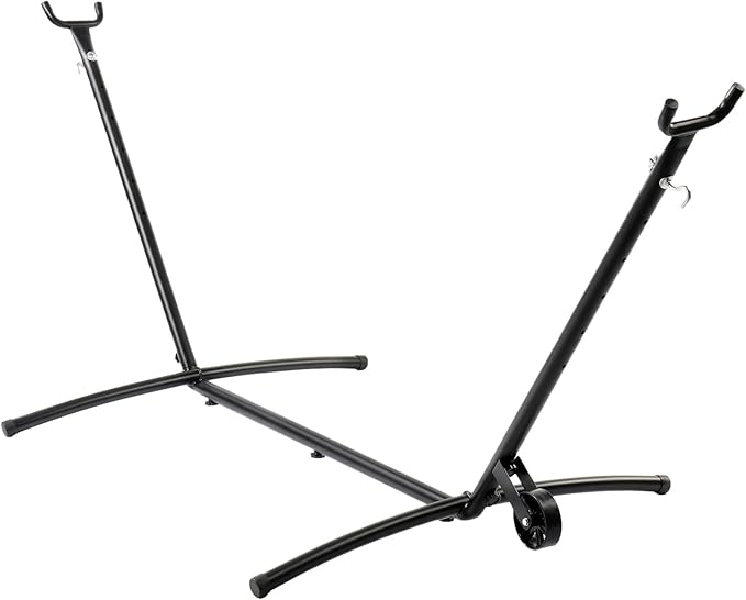 ONCLOUD Upgraded Reinforced 9 FT Hammock Stand Only, Easy to Remove w/Wheel, Heavy Duty Hammock Stand with Carrying Case, Universal Hammock Stand for Outsides, Yard (Black w/Wheel)