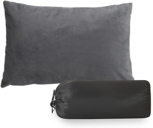 Travel Pillow Compressible Camping Pillow,Compressible Medium Firm, Breathable Cover,Machine Washable,Shredded Memory Foam Pillow Compact Firm Supportive for Adults Kids Outdoor Hiking