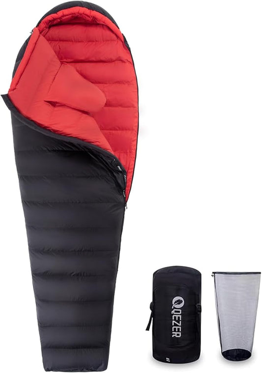 Ultralight Down Sleeping Bag for Adults with 600 Fill Power, Compact All Seasons Sleeping Bag for Backpacking, Hiking and Camping