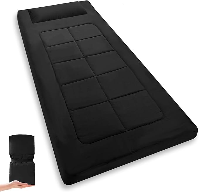 COLMERD Portable Camping Cot Mattress 80 x 36 Inches Sleeping Mat with Waterproof Anti-Slip Bottom Floor Mattress Easy to Carry for Guest Tent Lawn Yard Camping Cot Easy to Store