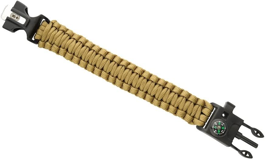 M-Tac Survival Paracord Bracelet - Cord 12 ft (144 Inch) - Tactical Emergency Cord Rope with Compass Whistle