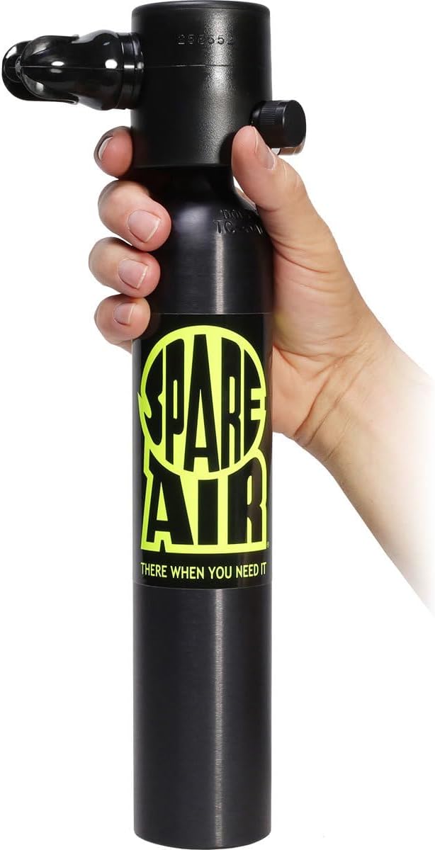 Spare Air Original Mini Scuba Tank - 3 cu ft Dive Cylinder - Made in USA-DOT Marked Tank with Holster, Leash, Refill Adapter