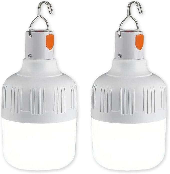 LED Camping Light, 800 lumens, Powered by Rechargeable Batteries, White Portable Pendant Lights, Waterproof (2.2IN-2)
