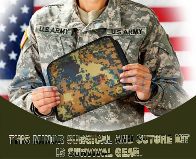 24 PC U.S. Army Style Surplus Emergency Survival Kit - Bleed Contol Kit - First Aid Kit - Zipper Pouch MLT-02