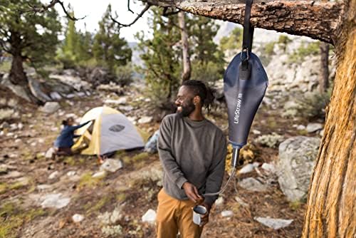 LifeStraw Peak Series - Compact Gravity Water Filter System - 3L for Backpacking, Group Camping, Hiking and Travel, Dark Mountain Gray