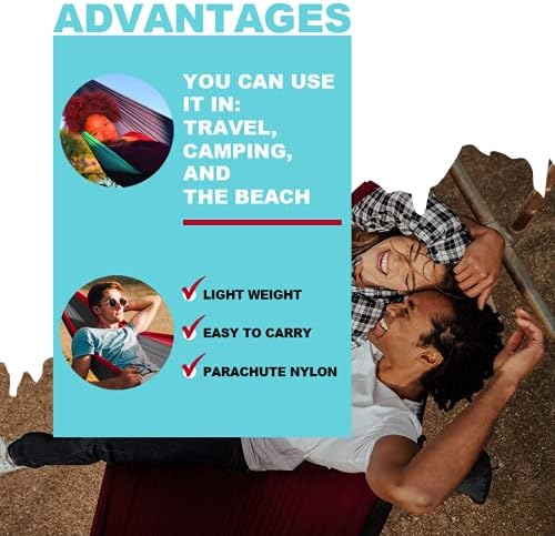 Nebula Voyager - Hammock Camping - Portable Hammock with 2 Hanging Straps for Backpacking - Outdoor and Indoor Durable Single Person Hammock - Beach, Travel, Hiking, Camping, Royal Blue and Sky Blue