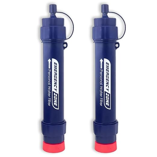[2 Pack] Portable Water Filter Straw - Reliable Survival Gear for Clean Water, Emergency Survival Purifier | for Hiking, Travel, Camping Gear, and Outdoor Adventures