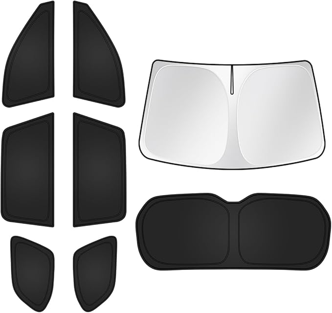 T TGBROS Windshield Sun Shade for Toyota Grand Highlander 2024 2025 2026 Car Window Shades Thicken UV Block and Blackout Privacy Foldable Sunshades 8PCS Accessories Keep Cool Sun Visor Covers