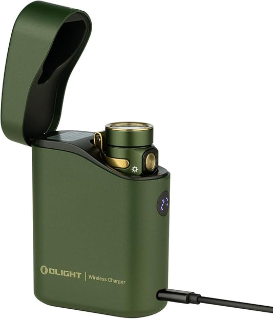 OLIGHT Baton4 Premium Edition EDC Flashlights 1300 Lumens with Type-C Charging Box, Powered By Rechargeable Battery, Small Bright Light IPX8 Waterproof for Emergencies Outdoors (OD Green)