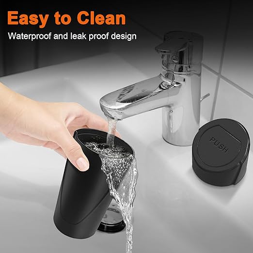 Car Trash Can, Mini Car Trash Bin with Lid, Leakproof Cup Holder Car Garbage Can with 20 Trash Bags, Vehicle Front Back Seat Organizers and Storage for Car, Home, Office, Black