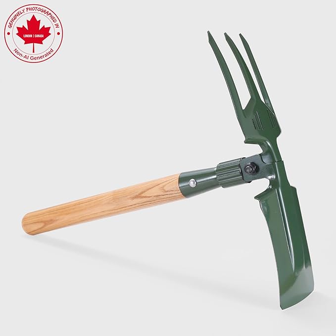 MASTIFF GEARS Folding Shovel - 3-in-1 Multitool (Shovel, Hoe, Cultivator/Fork) | Hoe with Double Sharpened Edges | Military-Grade, 0.61kg Senior-Friendly for Gardening, Fishing, and Outdoor Use