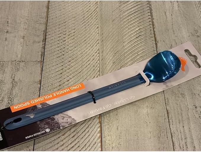 TOAKS Titanium Long Handle Spoon with Polished Bowl (Blue)