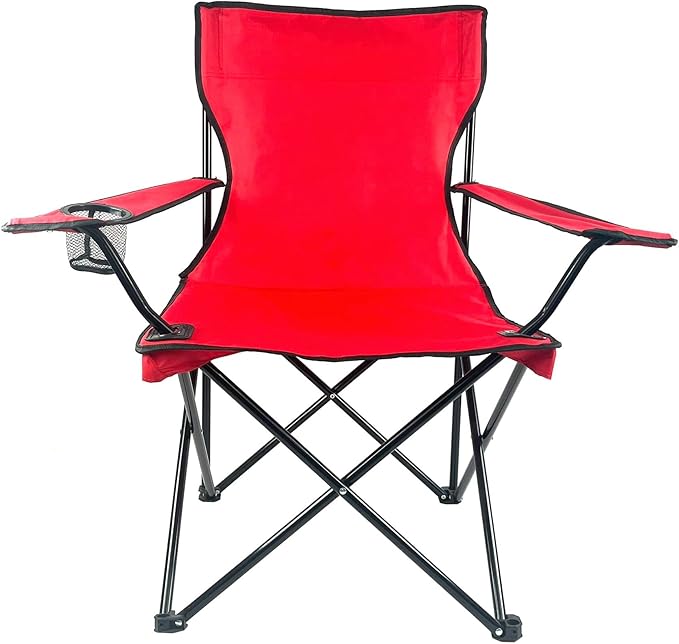 Folding Portable Outdoor Camping Chair[Large] (Red)