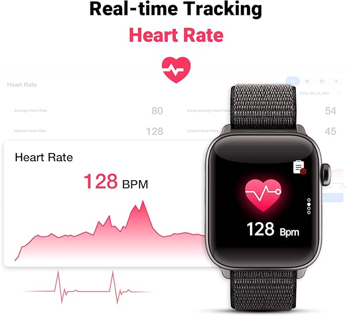 COCO Bluetooth Comfortable Health Monitoring Smartwatch for Seniors – Heart Rate, Body Temperature, Blood Oxygen, Activity Tracking, Medication Reminder, SOS Emergency PERS, Gift