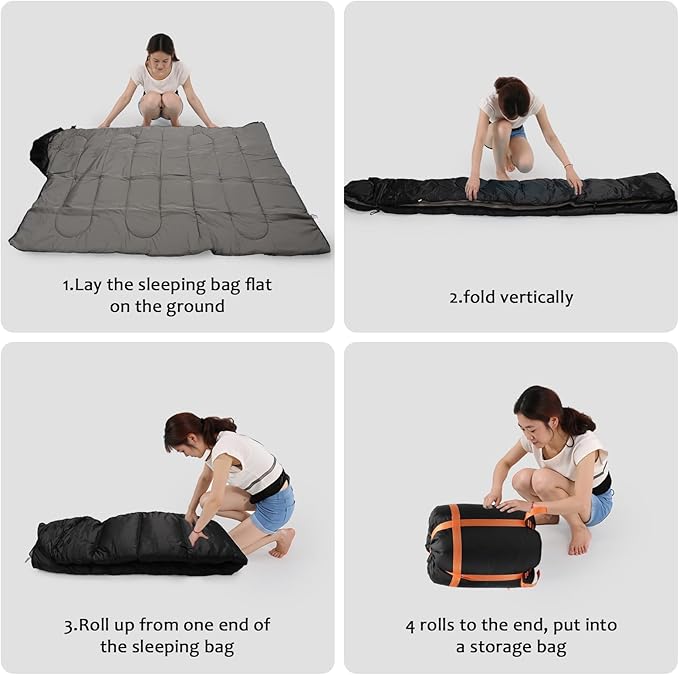 Longzhuo Heated Sleeping Bags for Adults Kids - Portable USB Power Warm Sleeping Bag for Camping with 4 Heating Zones, Cold Weather Sleeping Bag for All Season Camping Hiking Backpacking