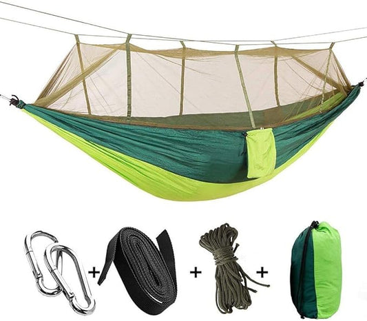 KEPEAK Camping Hammock with Net Netting, Single & Double Tree Hammock Net, Lightweight Nylon Portable Hammock for Backpacking, Camping, Travel, Beach, Yard