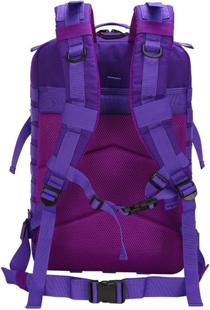 45L Military Tactical Backpack for Men & Women Bug Out Bag Assault pack Molle Daypack Hiking Trekking Rucksack(45L purple)