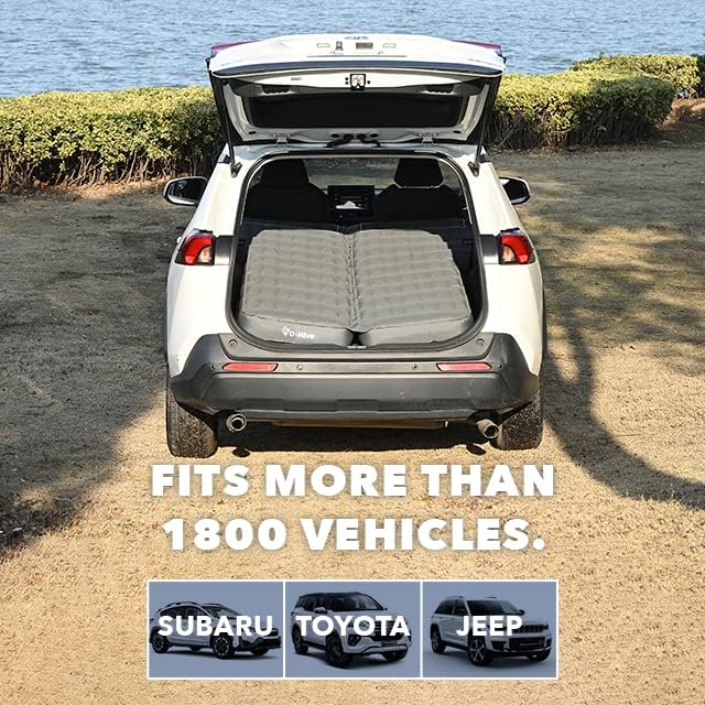 D-Hive Shortened Length - Unbeatable Durability SUV Air Mattress for Car Camping, Durable Extra Thick 300D Oxford Fabric, Quick Easy Set-Up w/Electric Pump, Car Mattress with Base Extenders 180cm