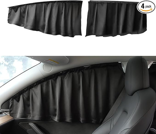 TPARTS Side Window Sun Shade for Tesla Model Y 2021-2026 (Including Model Y Juniper), Privacy Curtain Blinds Front & Rear Window Shade Blackout Drapes Set of 4 (Standard, Premium, Performance)