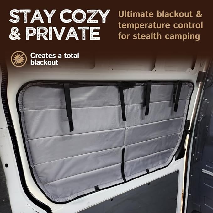 Living in a Bubble Insulated Blackout Sliding Door Window Cover for Mercedes Sprinter Van Year 2007-2026, NCV3 & VS30 (Bare Metal Frame)