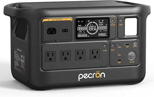 PECRON F1000LFP Portable Power Station, 1500W, 1004Wh LiFePO4 Battery Solar Generator, UPS, Fast Charging, Perfect Power Backup for Camping, Home Use, RV(Solar Panel Optional)