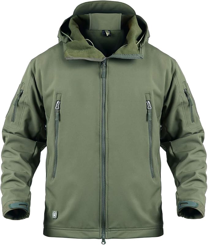 ReFire Gear Men's Army Special Ops Military Tactical Jacket Softshell Fleece Hooded Outdoor Coat