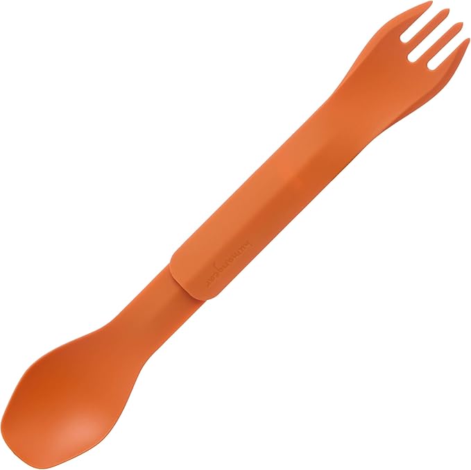 humangear GoBites Duo - Travel Silverware, Full Size Portable Fork & Spoon, Reusable Utensil Set, PC and BPA-free, Food-Safe, ﻿Extended - 9.1” X 1.6”